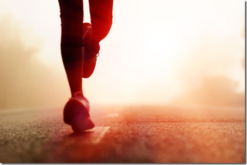 Athlete running road silhouette